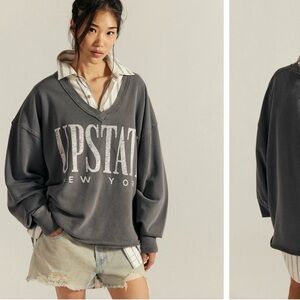 We The Free Charcoal V-Neck Sweater​